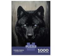 Adults 1000 Piece Jigsaw Puzzle Black Wolf Portrait Jigsaws for Adults Anti-Stress Toys Pattern Assembly for Is Ideal As A Gift 70x50cm/1000pcs