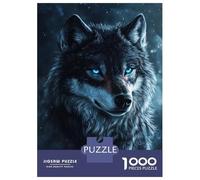 Adults 1000 Piece Jigsaw Puzzle Blue-Eyed Wolf -1 Jigsaw Puzzle Brain Teaser Game Wall Art Unique Gifts for Birthday And Christmas 52x38cm/1000pcs