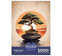 Adults 1000 Piece Jigsaw Puzzle Bonsai Sunset Puzzles for Adults Brain Teaser Game Perfect Decoration Birthday And Unique Gifts 52x38cm/1000pcs