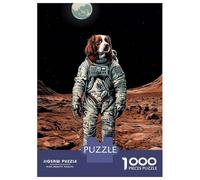 Adults 1000 Piece Jigsaw Puzzle Brittany Spaniel On Mars Jigsaw Puzzle Brain Teaser Game Presents for Women Difficult And Challenge 52x38cm/1000pcs