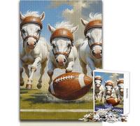 Adults 1000 Piece Jigsaw Puzzle Bronco Foals Old School Football Unique Challenge Game Hand Speed Race Educational Toy Size 50x75cm