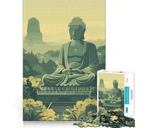 Adults 1000 Piece Jigsaw Puzzle Buddha in Valley Zen Art Fine Joint Fun Mind Game Gift Cozy Game Play Xmas Leisure Gift (50x75cm)