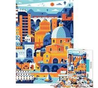 Adults 1000 Piece Jigsaw Puzzle Cagliari Sardinia Travel Help The Brain Exercise Family Activities Educational Games Suitable for Ages 14 And Up (50x75cm)