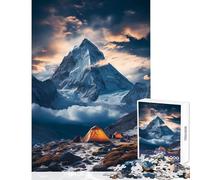 Adults 1000 Piece Jigsaw Puzzle Camping in Mountains Educational Toy Funny Gift Educational Games Improving Love between Couples Size 50x75cm