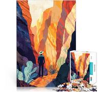 Adults 1000 Piece Jigsaw Puzzle Canyon Wanderer Inspirational Art Präzisionsschnitt Die Liebe zwischen Paaren stärken38x26cm