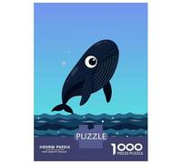 Adults 1000 Piece Jigsaw Puzzle Cartoon Whale Jumping Out of Water Jigsaws for Adults Brain Teaser Game Difficult Hard Unique Gifts for Birthday And Christmas 70x50cm/1000pcs