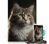 Adults 1000 Piece Jigsaw Puzzle Cat AI Generative Fine Joint Fun Mind Game Gift Cozy Game Play Xmas Leisure Gift (38x52cm)