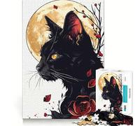 Adults 1000 Piece Jigsaw Puzzle Cat And Flower Fine Joint Fun Mind Game Gift Cozy Game Play Xmas Leisure Gift (38x52cm)