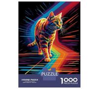 Adults 1000 Piece Jigsaw Puzzle Cat Between Lines Jigsaws for Adults Brain Teaser Game Difficult Hard Unique Gifts for Birthday And Christmas 52x38cm/1000pcs