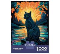 Adults 1000 Piece Jigsaw Puzzle Cat Mosaic Paiting Jigsaw for Adults Brain Teaser Game Staycation Kill Time Parent-child Interaction 38x26cm/1000pcs