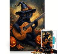 Adults 1000 Piece Jigsaw Puzzle Cat's Halloween Melody - Sharp Cut Art Brain Challenge Fun Idle Time Game Birthday Game Gift (38x52cm)