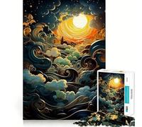 Adults 1000 Piece Jigsaw Puzzle Celestial Waves Canvas Sharp Cut Art Brain Challenge Fun Idle Time Game Birthday Game Gift (50x75cm)