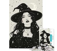 Adults 1000 Piece Jigsaw Puzzle Celestial Wiccan Witch Toy Intellectual Game Impossible Game Learning Educational Secret Santa Gifts (Size 38x52cm)