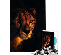 Adults 1000 Piece Jigsaw Puzzle Cheetah in The Dark Toy Intellectual Game Impossible Game Learning Educational Secret Santa Gifts (Size 38x52cm)