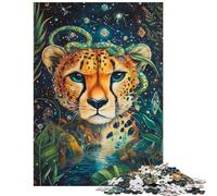 Adults 1000 Piece Jigsaw Puzzle Cheetah's Celestial Gaze Puzzle For Teenagers Precision Cutting Train Your Brain And Hands Learning Educational Toys (38x52cm/1000pcs)