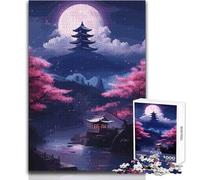 Adults 1000 Piece Jigsaw Puzzle Cherry Blossom Japan Art Unique Challenge Game Hand Speed Race Educational Toy Size 38x26cm