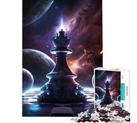 Adults 1000 Piece Jigsaw Puzzle Chess in Space Practical Game Addictive Toys to Cultivate Patience Gifts Birthday Stress Reliever (Size 38x52cm)