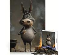 Adults 1000 Piece Jigsaw Puzzle Chill Donkey with Drink Premium Cut Fun Problem Solve Fun Chill Game Play Birthday Game Gift (38x52cm)