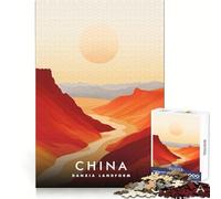 Adults 1000 Piece Jigsaw Puzzle China Danxia Landform Precise Edge Art Mind Challenge Toy Quiet Game Time Christmas Fun Gift (38x52cm)