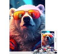 Adults 1000 Piece Jigsaw Puzzle Cinematic Cool Polar Bear Jigsaw Puzzles for Adults Birthday Present Educational Challenge Family Fun & Game Night (38x26cm)