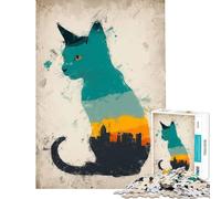 Adults 1000 Piece Jigsaw Puzzle City Catwalk Help The Brain Exercise Stress Reliever Educational Game for 14+ Puzzle Game Offered (38x52cm)