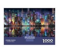 Adults 1000 Piece Jigsaw Puzzle City Lights Reflections -1 Jigsaws for Adults Fun Games Wall Decoration Unique Gifts for Birthday And Christmas 70x50cm/1000pcs