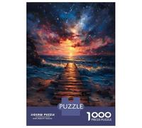 Adults 1000 Piece Jigsaw Puzzle Coastal Pier Sunset Jigsaw Puzzle Brain Teaser Game Wall Art Unique Gifts for Birthday And Christmas 70x50cm/1000pcs