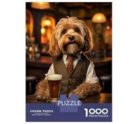 Adults 1000 Piece Jigsaw Puzzle Cockapoo Dog in The Pub Puzzles for Adults Toy Wall Decor Difficult Hard Difficult And Challenge 38x26cm/1000pcs