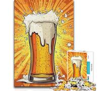 Adults 1000 Piece Jigsaw Puzzle Cold Beer Splash Toy Intellectual Game Presents for Women Birthday Gift (50x75cm)