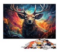 Adults 1000 Piece Jigsaw Puzzle Color Sika Deer Toy Intellectual Game Challenging Puzzle Game And Family Play 1000 PCS(75x50cm)