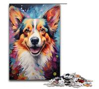Adults 1000 Piece Jigsaw Puzzle Colorful Corgi Dog Family Fun Puzzle with Matching Poster And Trivia Sheet 1000 PCS(75x50cm)