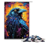 Adults 1000 Piece Jigsaw Puzzle Colorful Fantasy Crow Family Fun Puzzle with Matching Poster And Trivia Sheet 1000 PCS(75x50cm)