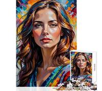 Adults 1000 Piece Jigsaw Puzzle Colorful Portrait of A Woman Relaxing Games Analysis And Logic Educational Toy Decompressing Intellectual (38x52cm)