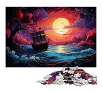 Adults 1000 Piece Jigsaw Puzzle Colorful Psychedelia on A Moonlit Night Difficult Hard Jigsaw Great Gifts And Toys for Teenager Age 14 Years Up 1000pcs(75x50cm)