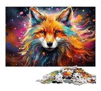 Adults 1000 Piece Jigsaw Puzzle Colorful Psychedelic Arctic Fox Jigsaw Family Fun Puzzle Fun at Home Activities Birthday PresentTravel Gifts 1000pcs(75x50cm)