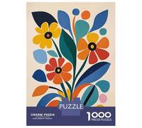 Adults 1000 Piece Jigsaw Puzzle Colorful Retro Flowers Jigsaws for Adults Anti-Stress Toys Pattern Assembly for Is Ideal As A Gift 70x50cm/1000pcs