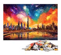 Adults 1000 Piece Jigsaw Puzzle Colorful UAE.Dubai Toy Intellectual Game Challenging Puzzle Game And Family Play 1000pcs(75x50cm)