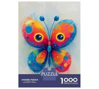 Adults 1000 Piece Jigsaw Puzzle Colorful Watercolor Butterfly Illustration Jigsaw Puzzle Brain Teaser Game Presents for Women Difficult And Challenge 38x26cm/1000pcs