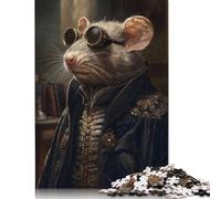 Adults 1000 Piece Jigsaw Puzzle Cool Rat in Goggles Fashion Wooden Puzzles for Teenagers Gifts Educational Game for Adult Teenagers 1000pcs (75x50cm)