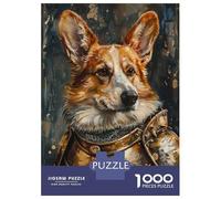 Adults 1000 Piece Jigsaw Puzzle Corgi Paladin Painting Jigsaws for Adults Brain Teaser Game But Fun And Humorous Difficult And Challenge 70x50cm/1000pcs