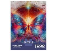Adults 1000 Piece Jigsaw Puzzle Cosmic Butterfly Watercolor Painting Jigsaw Puzzle Brain Teaser Game Presents for Women Difficult And Challenge 38x26cm/1000pcs