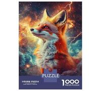 Adults 1000 Piece Jigsaw Puzzle Cosmic Fox Majesty Jigsaws for Adults Relaxing Games Stress Reliever Parent-child Interaction 38x26cm/1000pcs