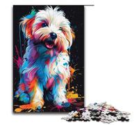 Adults 1000 Piece Jigsaw Puzzle Coton De Tulear Dog Art Family Fun Puzzle with Matching Poster And Trivia Sheet 1000 PCS(38x26cm)