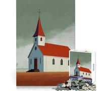 Adults 1000 Piece Jigsaw Puzzle Country Church Precise Edge Art Mind Challenge Toy Quiet Game Time Christmas Fun Gift (50x75cm)