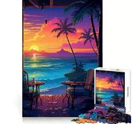 Adults 1000 Piece Jigsaw Puzzle Cozy Hawaii Pixel Art Precise Edge Art Mind Challenge Toy Quiet Game Time Christmas Fun Gift (50x75cm)