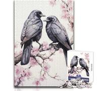 Adults 1000 Piece Jigsaw Puzzle Crow Ravens Ink Ideal for Cozy Downtime Fine Precision Die Cut Play Toy Size 38x26cm