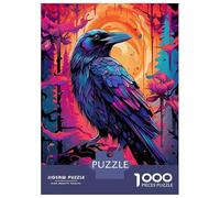 Adults 1000 Piece Jigsaw Puzzle Crow Ravens Ink Jigsaw Puzzle Brain Teaser Game Presents for Women Difficult And Challenge 52x38cm/1000pcs