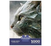 Adults 1000 Piece Jigsaw Puzzle Crystal Cat Profile Jigsaw Puzzle Brain Teaser Game Wall Art Unique Gifts for Birthday And Christmas 38x26cm/1000pcs