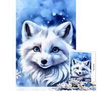 Adults 1000 Piece Jigsaw Puzzle Cute Arctic Fox Jigsaw Puzzles for Adults Birthday Present Educational Challenge Family Fun & Game Night (38x26cm)