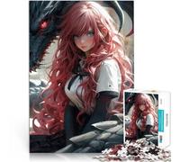 Adults 1000 Piece Jigsaw Puzzle Cute Dragon Girl Help the brain exercise addictive toys to cultivate patience Enhance memory 50x70cm